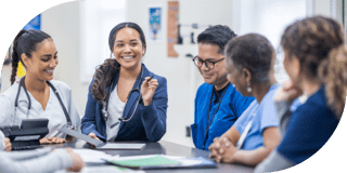 Group of people in discussion