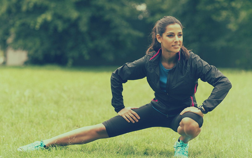 Stretching woman