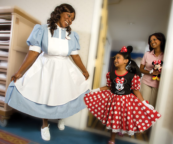 Housekeeper and little girl