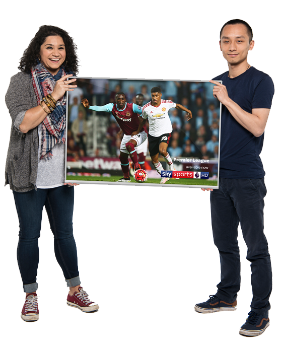 Image of three people on television