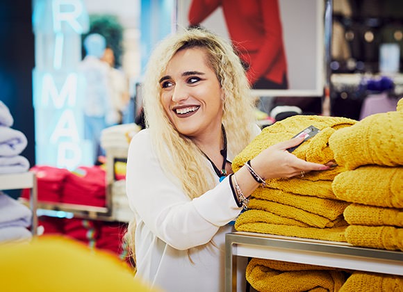 Adrianna working in a Primark store