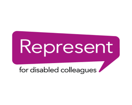 Represent logo with tagline for disabled colleagues.