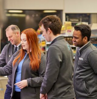 Co-op food store workers.