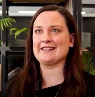 colleague smiling at camera