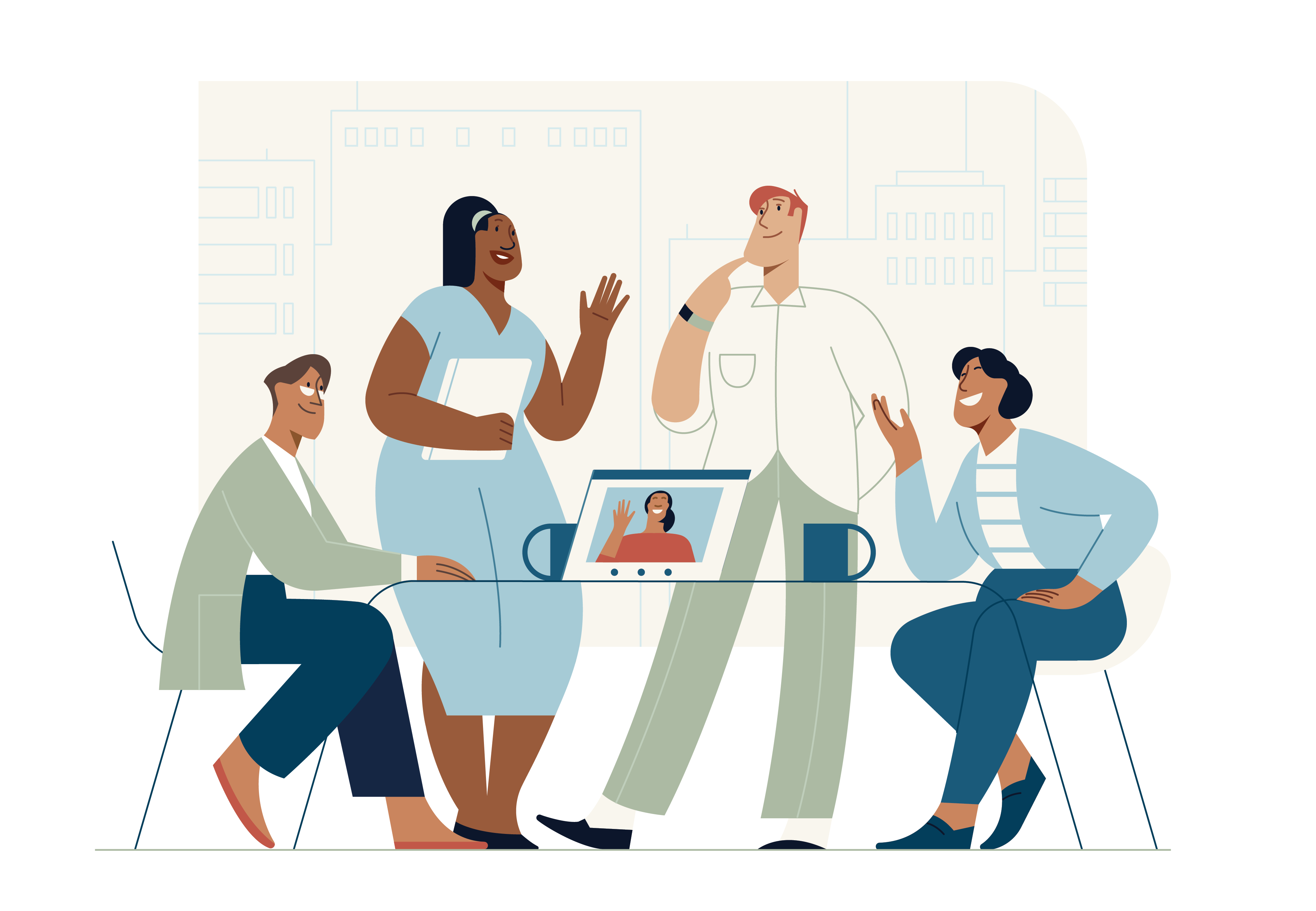 Group Conversating Illustration