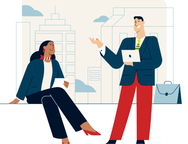 Associates talking