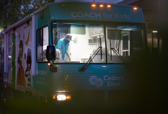 Cedars bus at an event