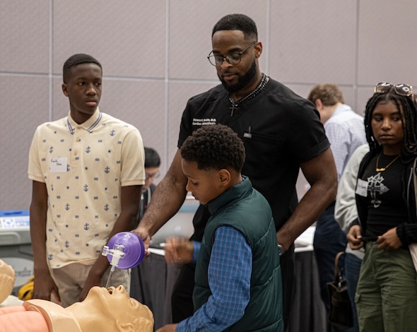 instructing youth to use respiratory tools