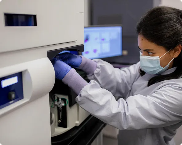 scientist working inside her lab