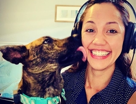 woman with dog