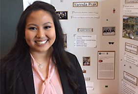 Intern Vannda showcases her work experience.