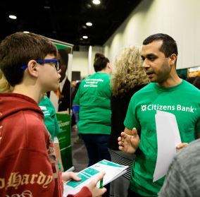 During a two-day career fair, our recruiters and volunteer colleagues were able to chat were hundreds of 8th grade students about the various careers in banking.