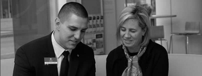 Employee at Citizens talking to a customer