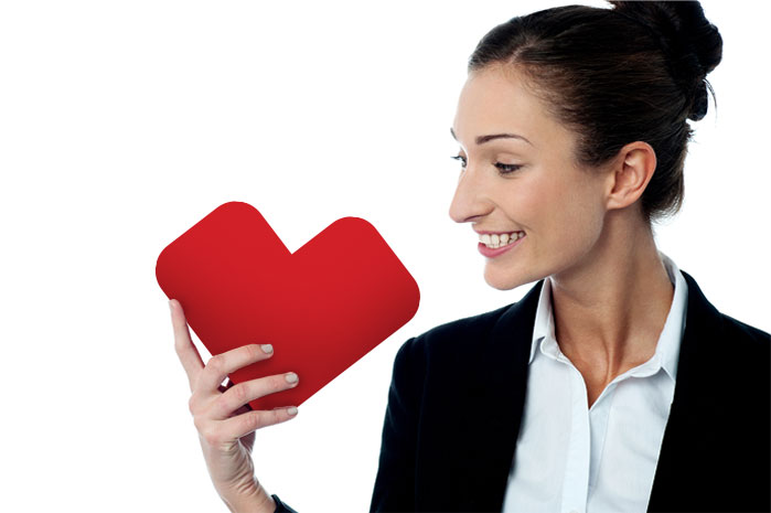 lady holding cvs heart