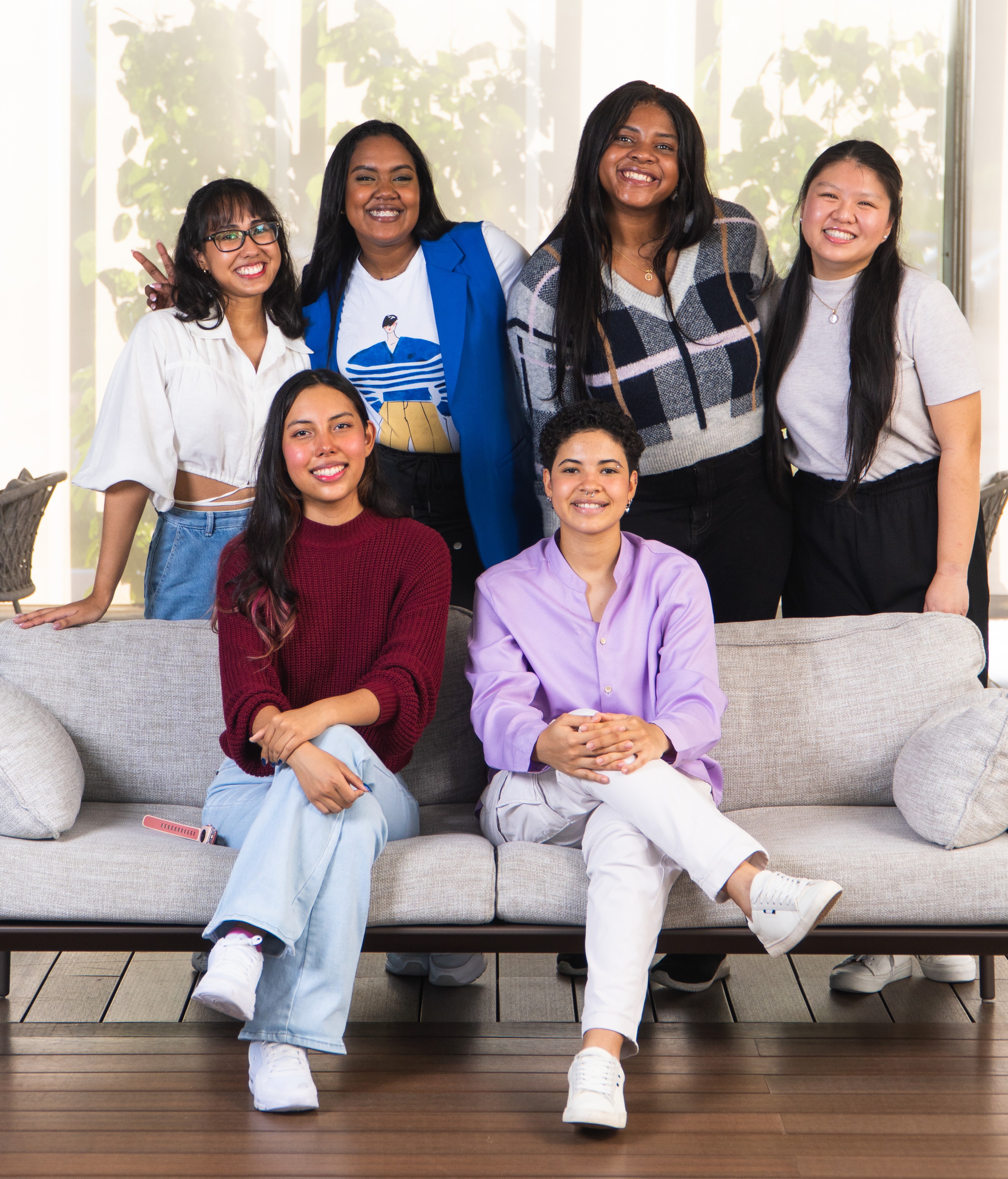 Lorena with a group of her female coworkers.