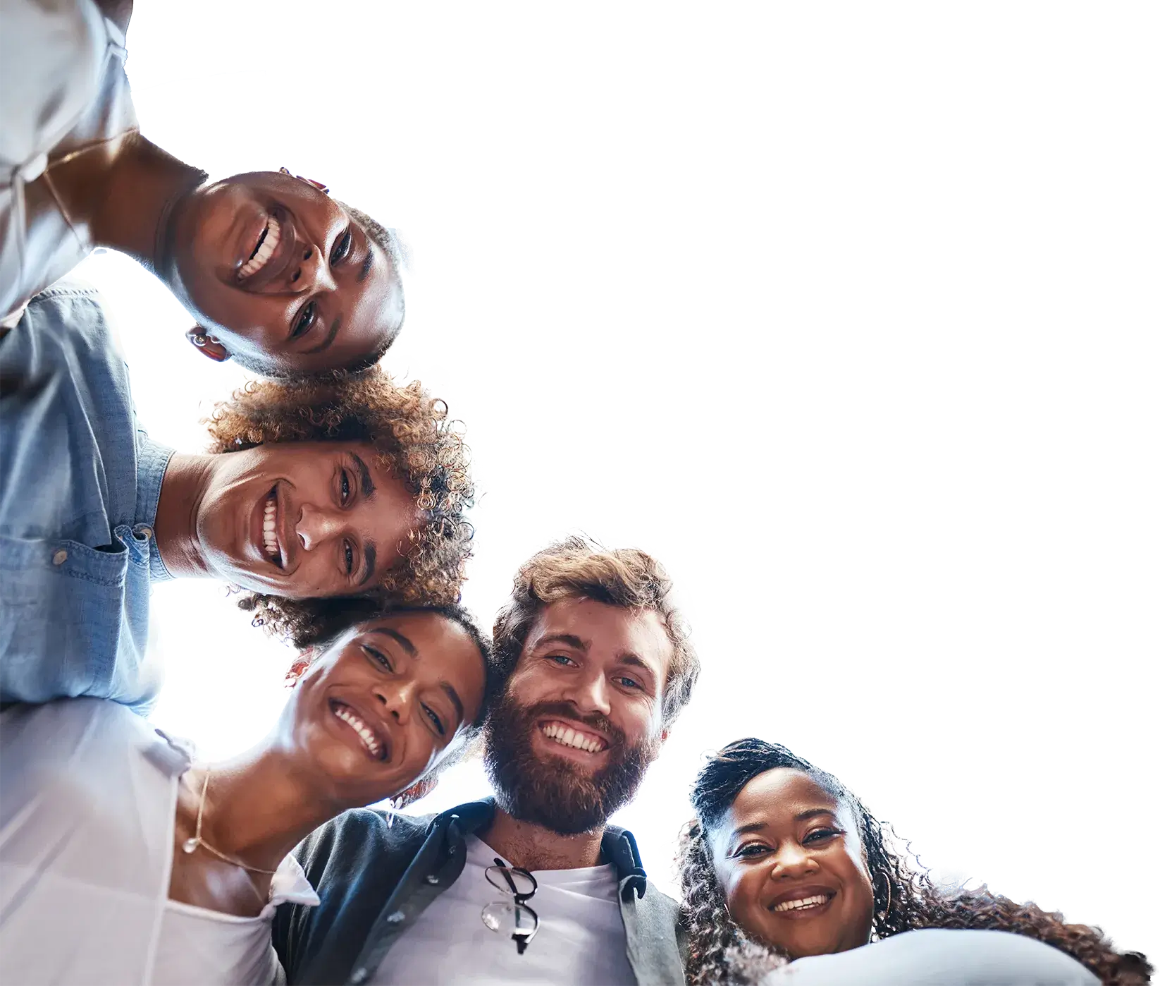 Group of people standing in a circle