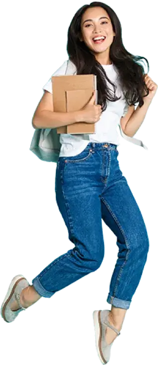 Student jumping