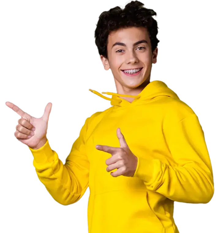 Student Pointing to the left