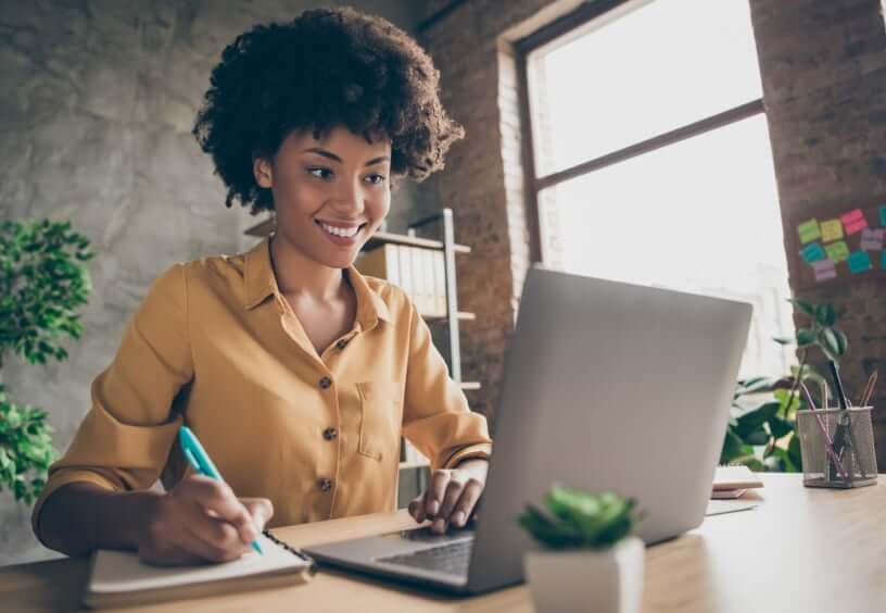 woman at her laptop