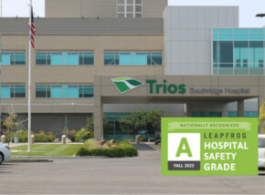 Trios Health facility with Leapfrog emblem