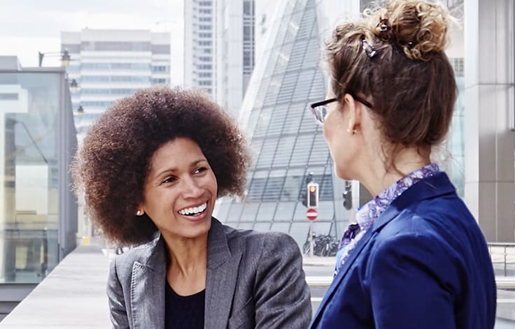 two colleagues talking