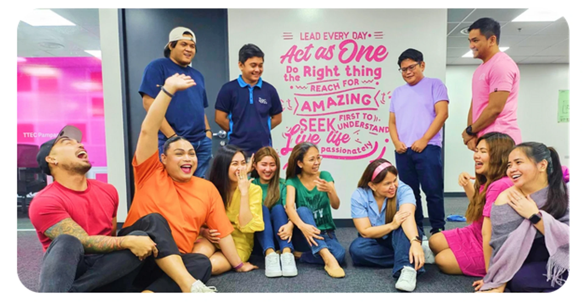 A group of employees in a team picture