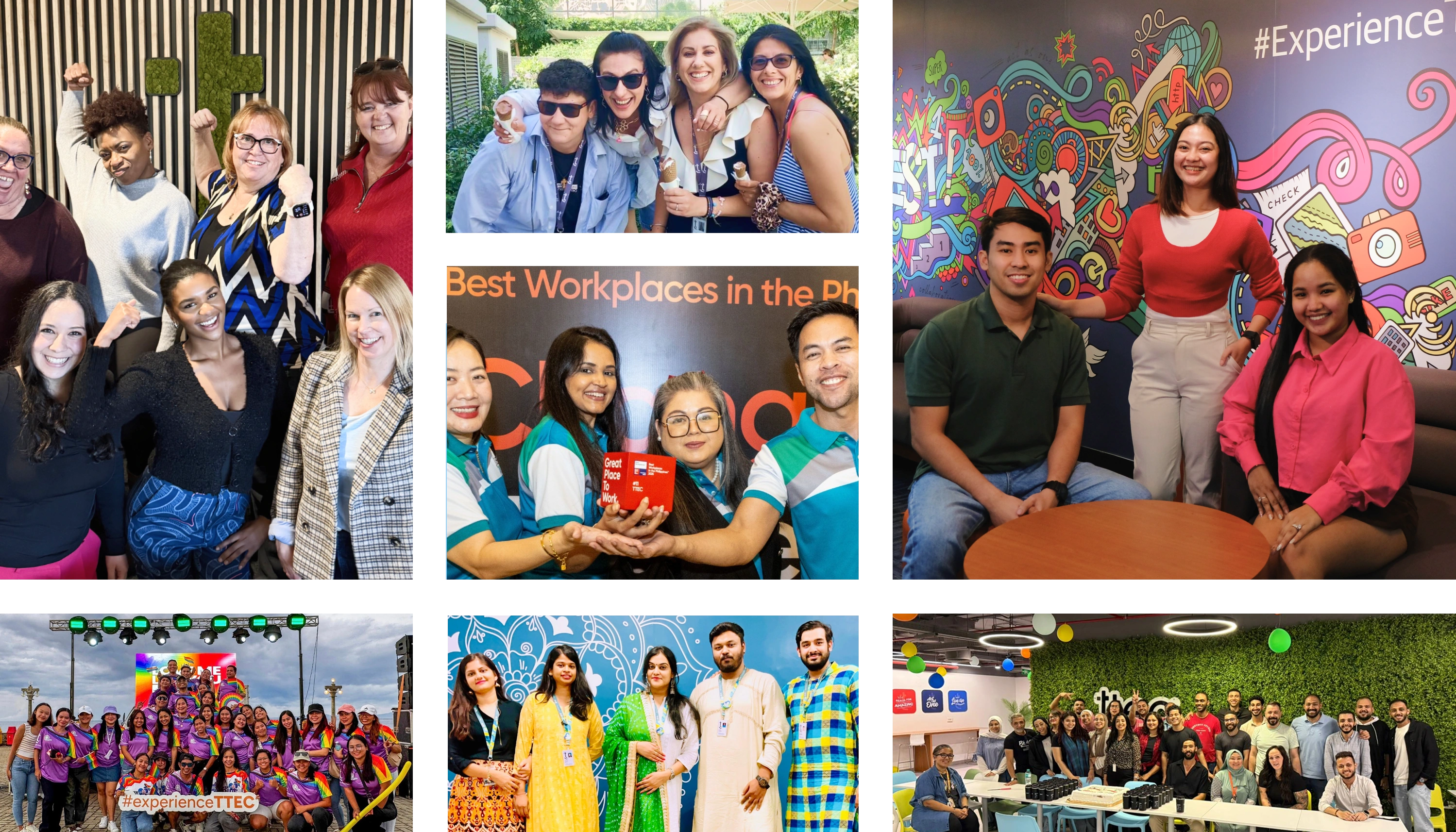 Collage of photos from TTEC employee events