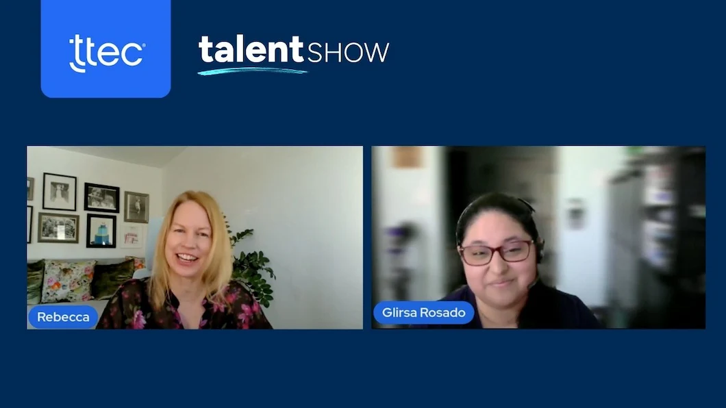 TTEC Talent Show episode snapshot with Rebecca & Glirsa