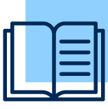 Line art of an open book