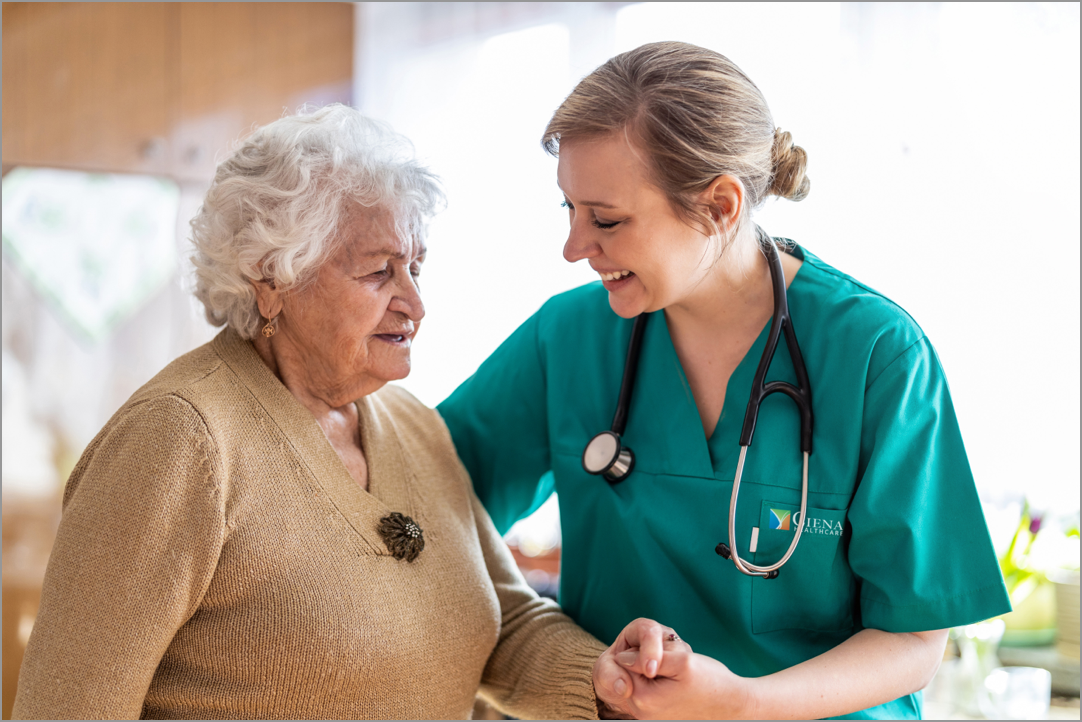 Ciena employee helping patient