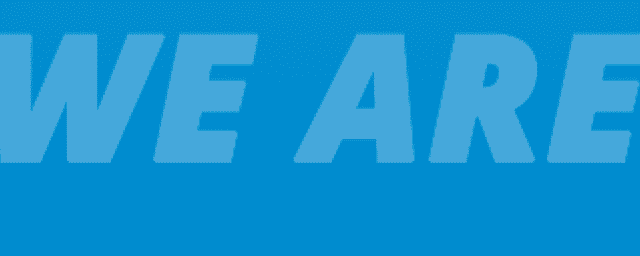 Blue image that says "We Are"