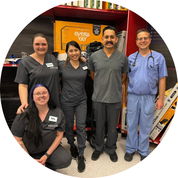 Vetco Relief Veterinarians posing for a picture