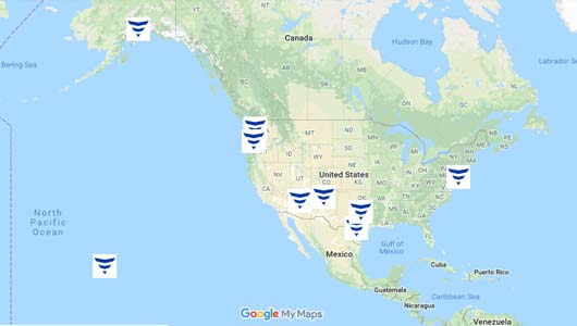 Map of where Fresenius Medical Care nurses have traveled to