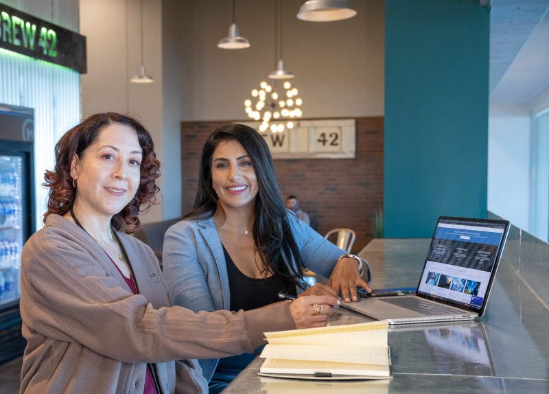 Two women in an interview