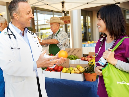 Clinicians at a farmers market