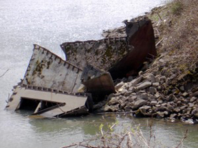 Scrapped fore peaks, Willamette River, Oregon