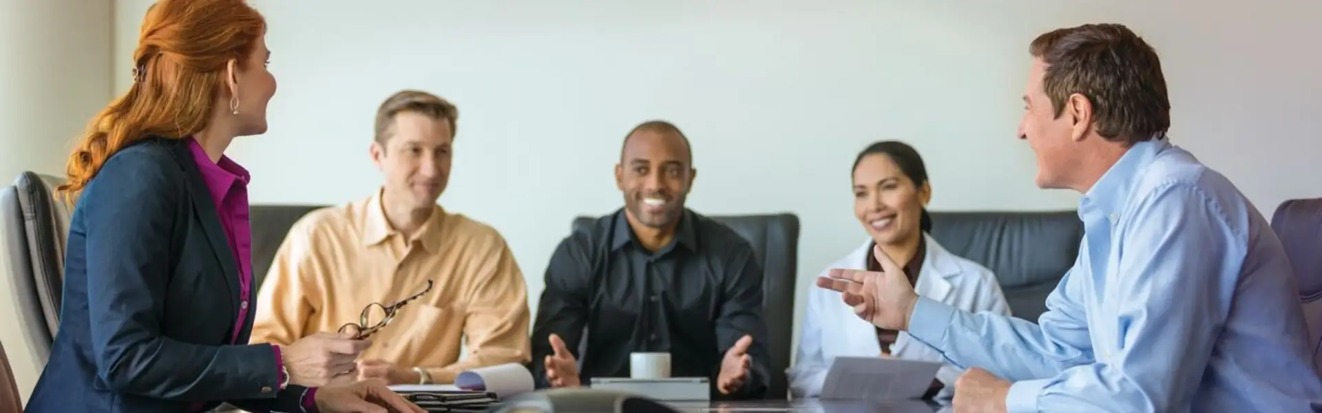 coworkers at a table