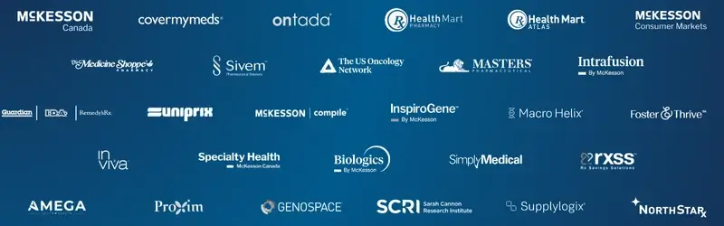 a graphic which includes all sub-brand logos that fall under McKesson Corporation