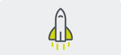 Icon of a rocket launching.