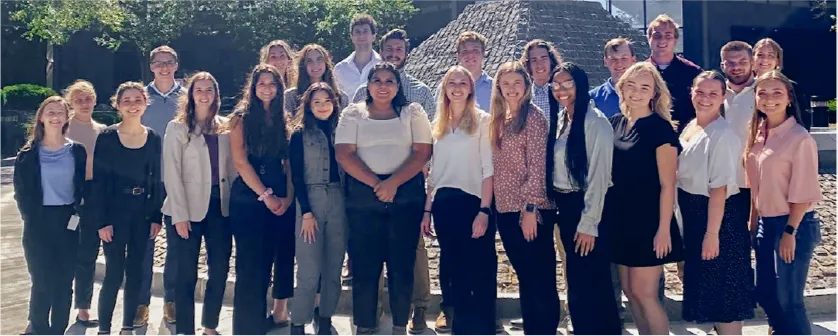 Large group of students smiling for the camera