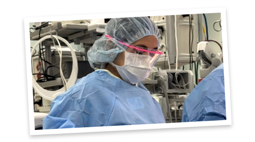 Arely helping her team during an operation.