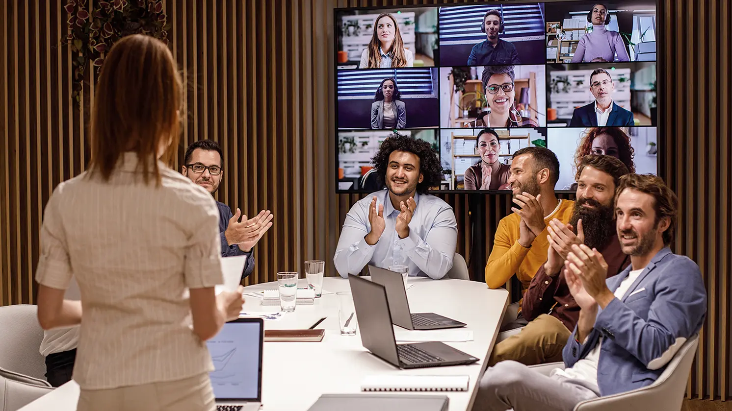 Quad human resource employees in a seminar at headquarters