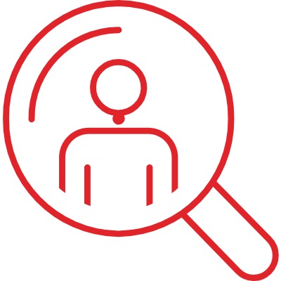 Magnifying Glass Icon Representing Find the Right People