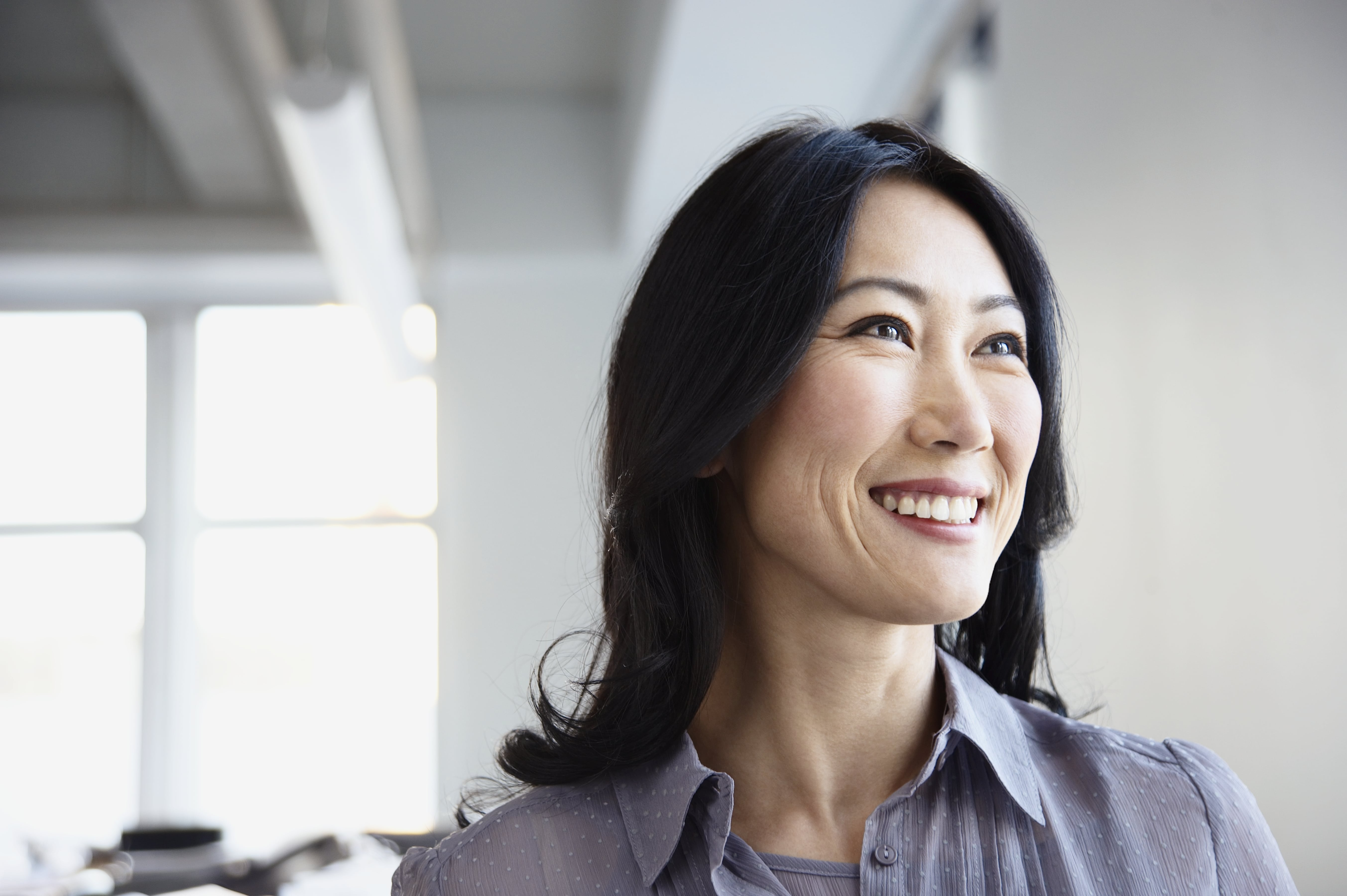 women confidently smiling