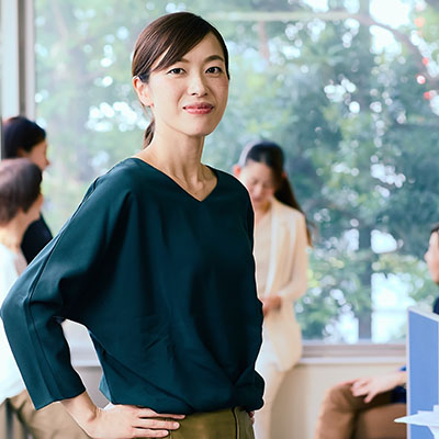 Woman standing in conference room