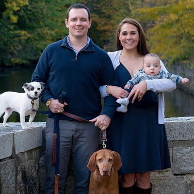 bryan, his wife and baby and their two dogs