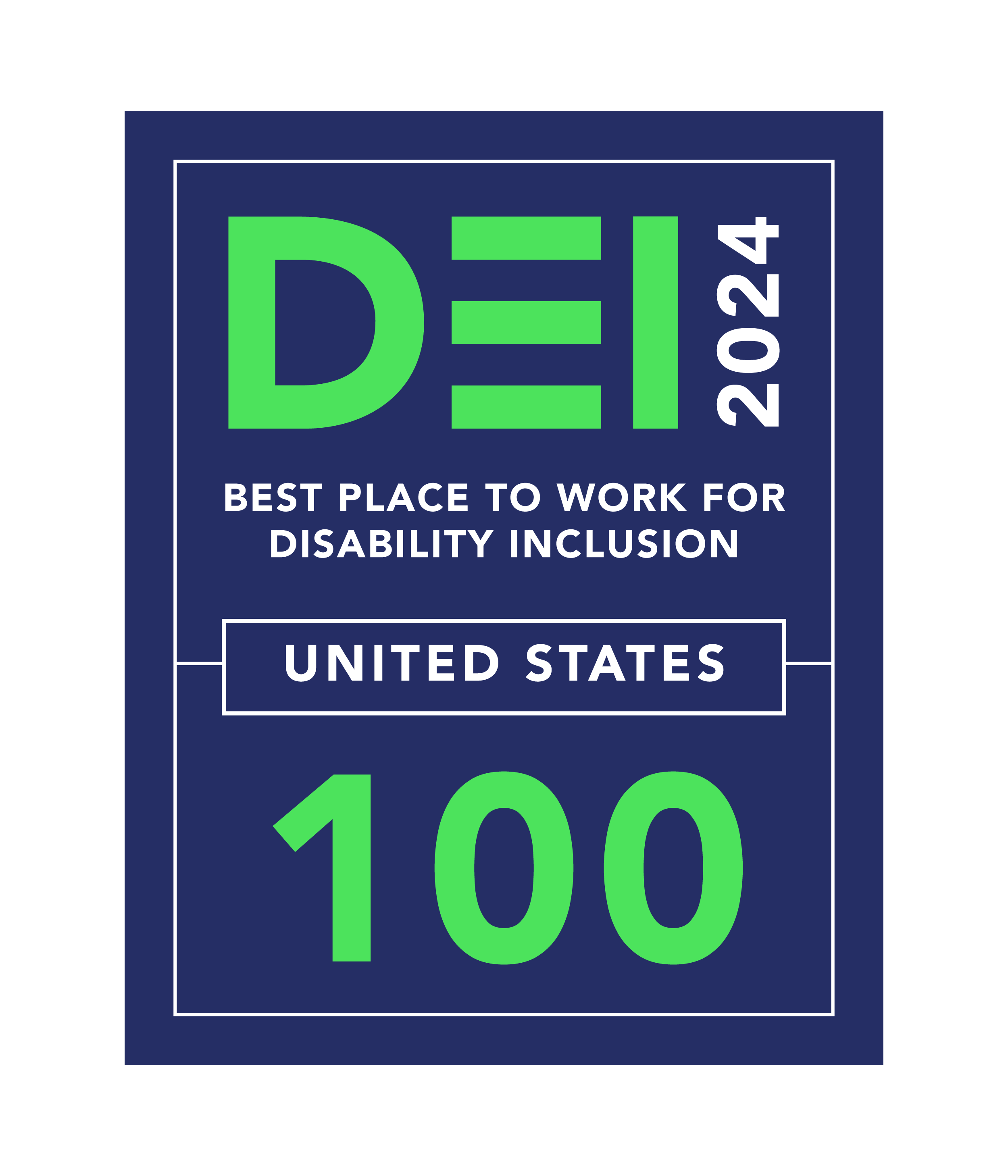 DEI Best Place to Work for Disability Inclusion United States 100 (2024)