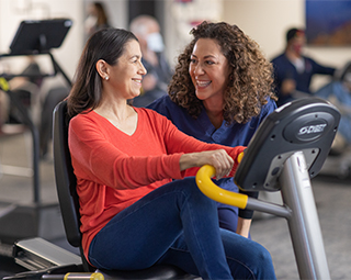 two women in the gym