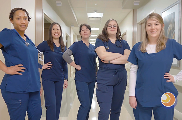 Group of nurses smiling for the camera