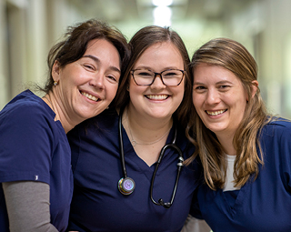 three female employee nurses